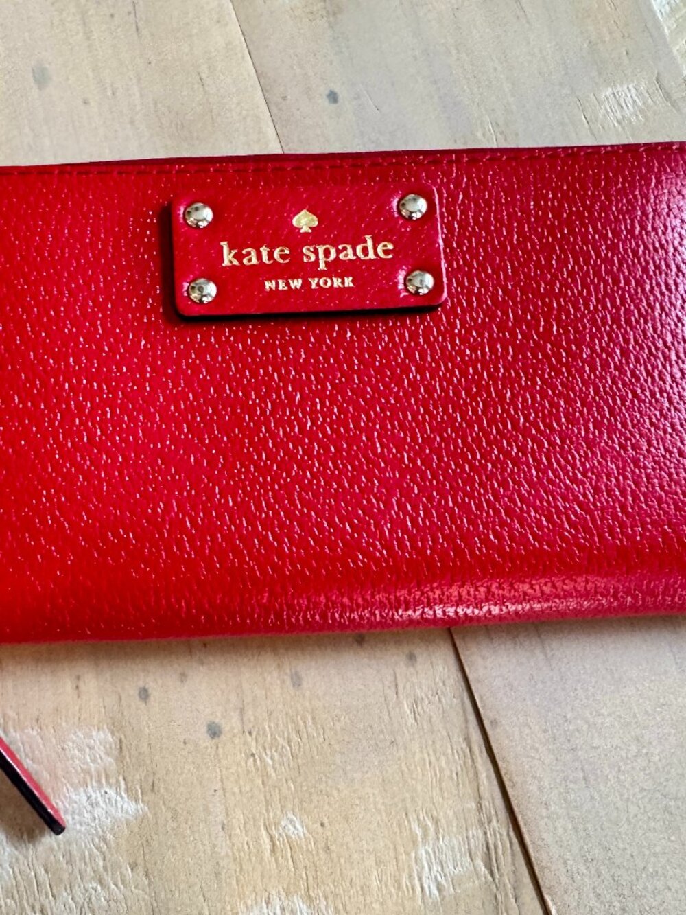 Kate Spade Wellesley Neda Zip-Around Wallet - Cherry Red Pebbled Leather